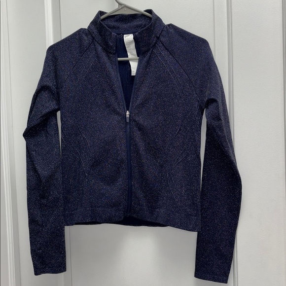 Fabletics Midnight Blue Speckled Sparkle Jacket Size Medium - Picture 6 of 7